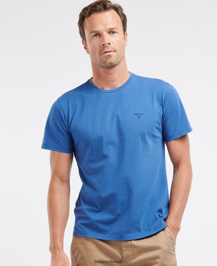 roupas Barbour camiseta tingida céu homens NH4442862