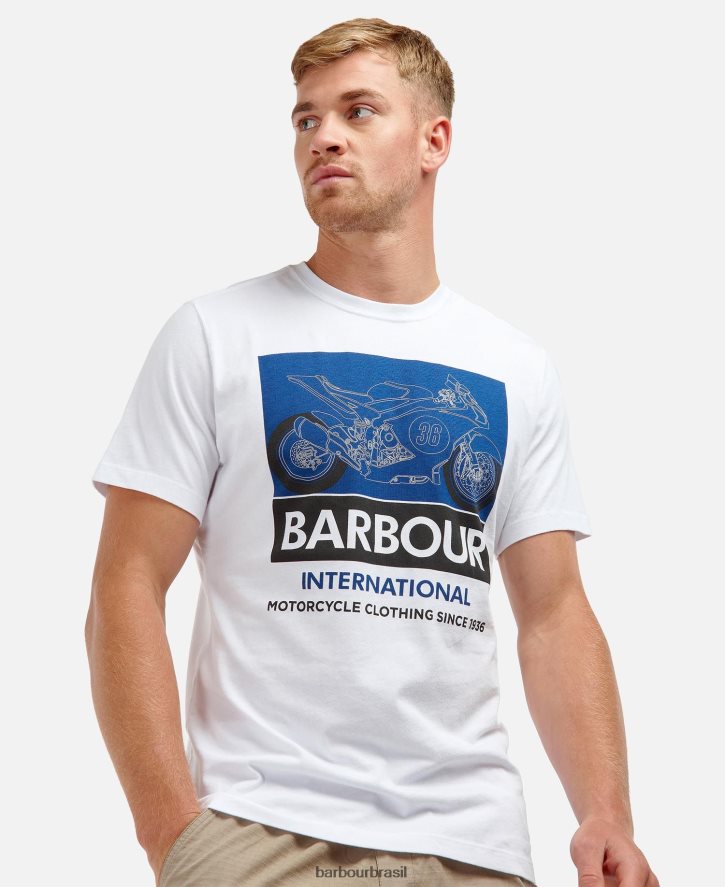 roupas Barbour camiseta whitburn sussurro branco homens NH4442976