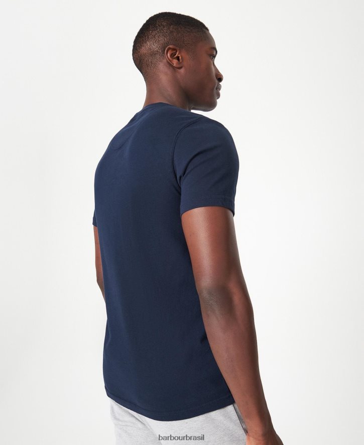 roupas Barbour logotipo pequeno da camiseta internacional preto homens NH4442766