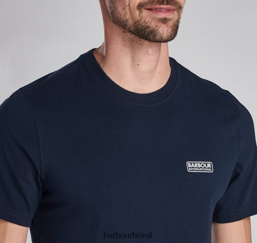 roupas Barbour logotipo pequeno da camiseta internacional preto homens NH4442766