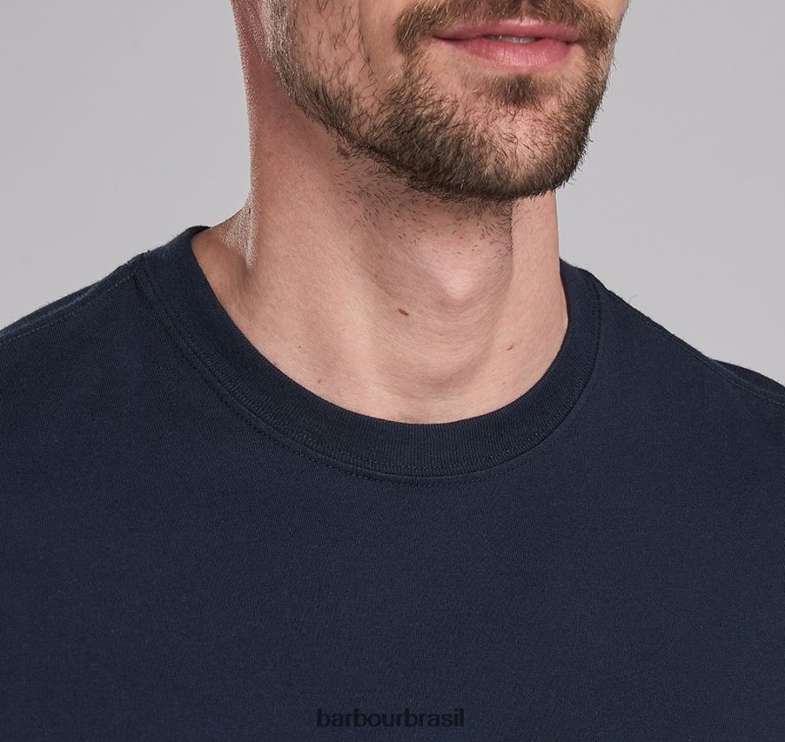 roupas Barbour logotipo pequeno da camiseta internacional preto homens NH4442766