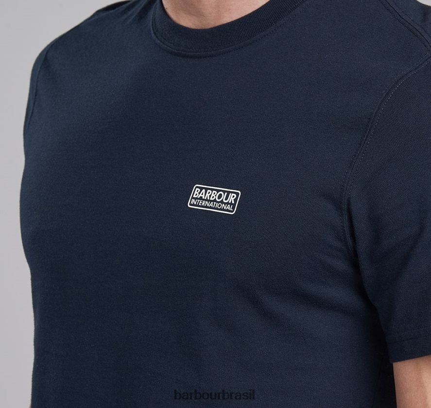 roupas Barbour logotipo pequeno da camiseta internacional preto homens NH4442766