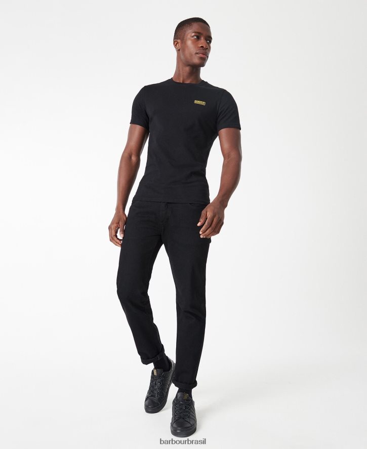 roupas Barbour logotipo pequeno da camiseta internacional preto homens NH4442787