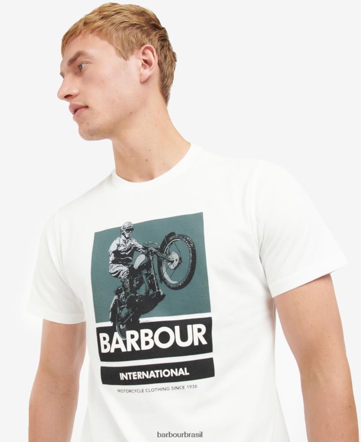 roupas Barbour t-shirt com estampa gráfica archie preto clássico homens NH4442941