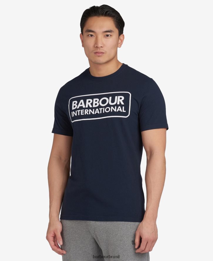 roupas Barbour t-shirt internacional essencial logotipo grande branco homens NH4442896