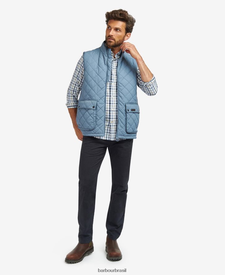 roupas Barbour colete acolchoado de madeira de samambaia marinha homens NH4442265