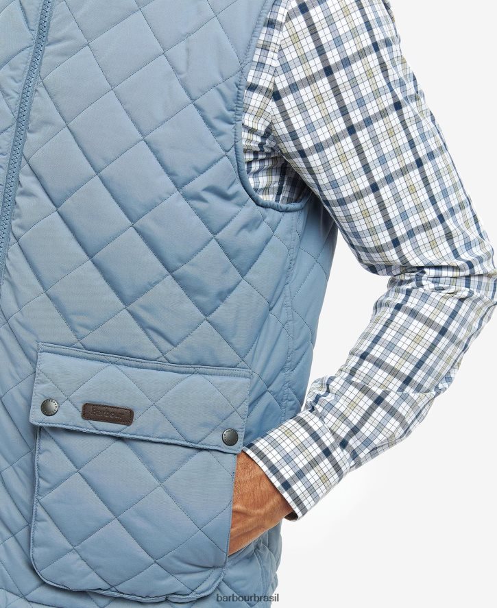 roupas Barbour colete acolchoado de madeira de samambaia marinha homens NH4442265