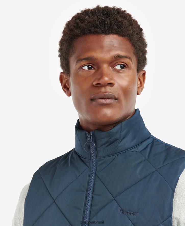 roupas Barbour colete acolchoado finchley marinho clássico homens NH4442251