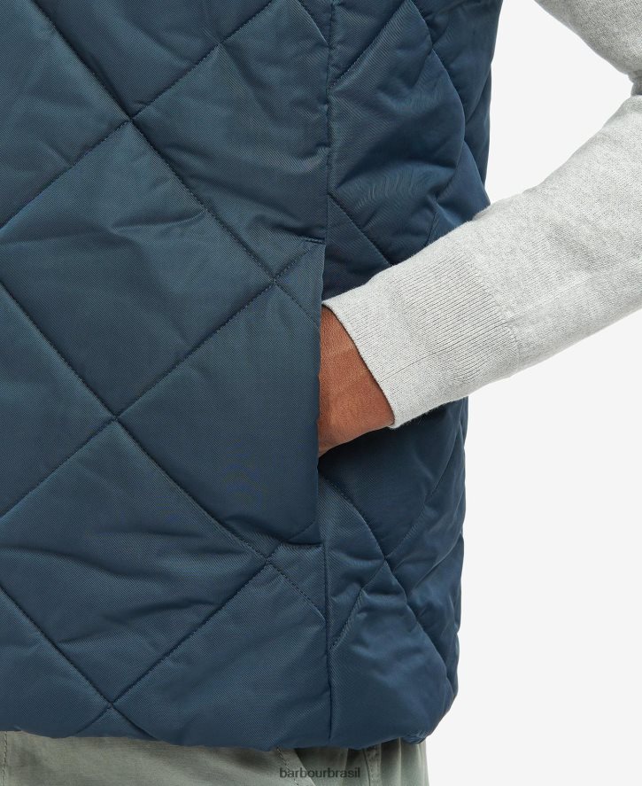 roupas Barbour colete acolchoado finchley marinho clássico homens NH4442251