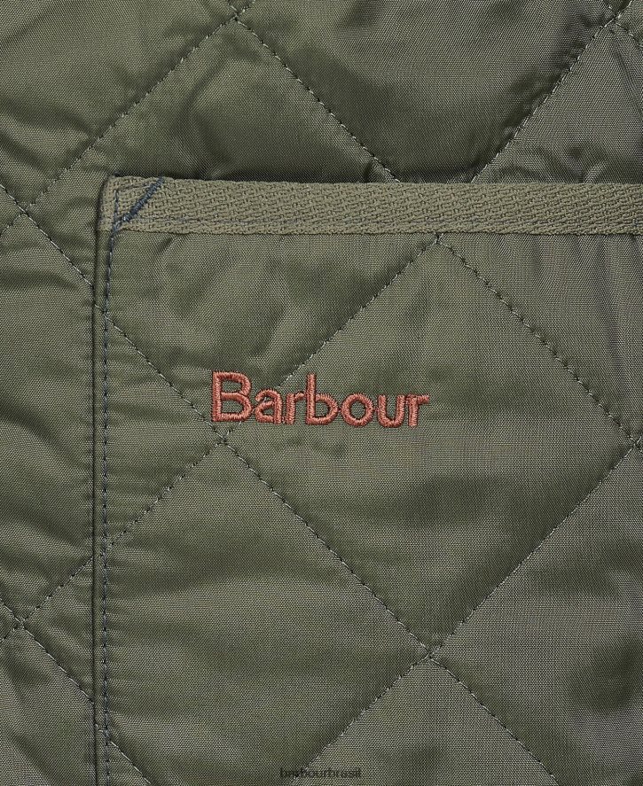 roupas Barbour colete acolchoado/forro com zíper oliveira/antiga homens NH44422318