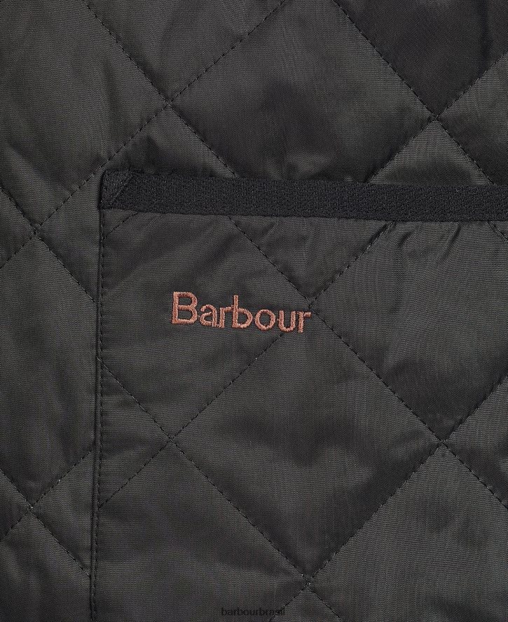 roupas Barbour colete acolchoado/forro com zíper preto/moderno homens NH44422330
