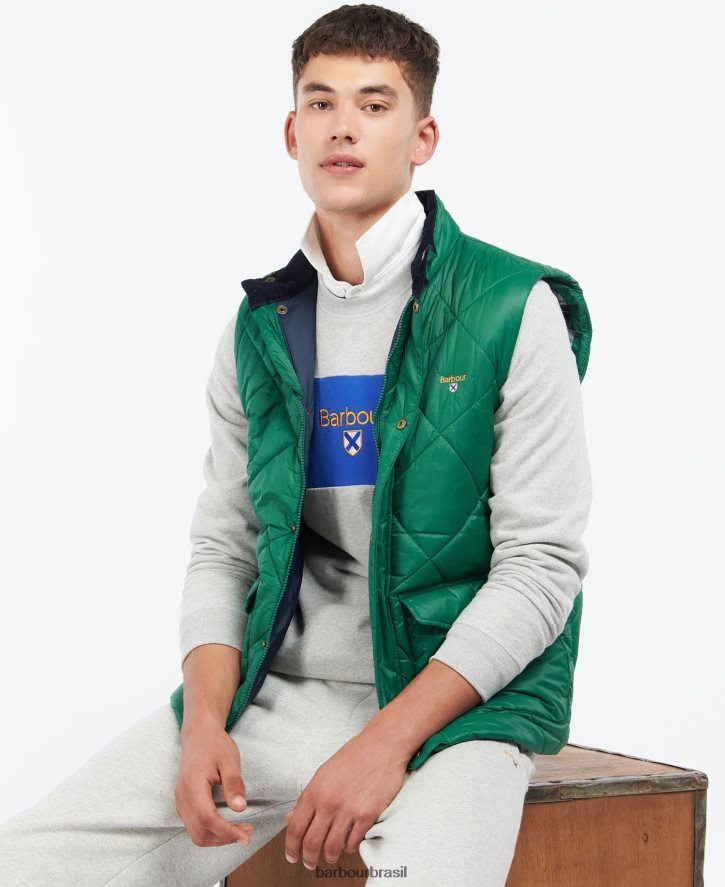 roupas Barbour colete acolchoado templeton verde clássico homens NH4442274
