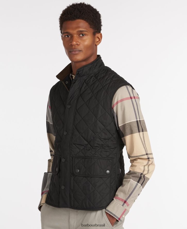 roupas Barbour colete de Lowerdale preto homens NH4442225