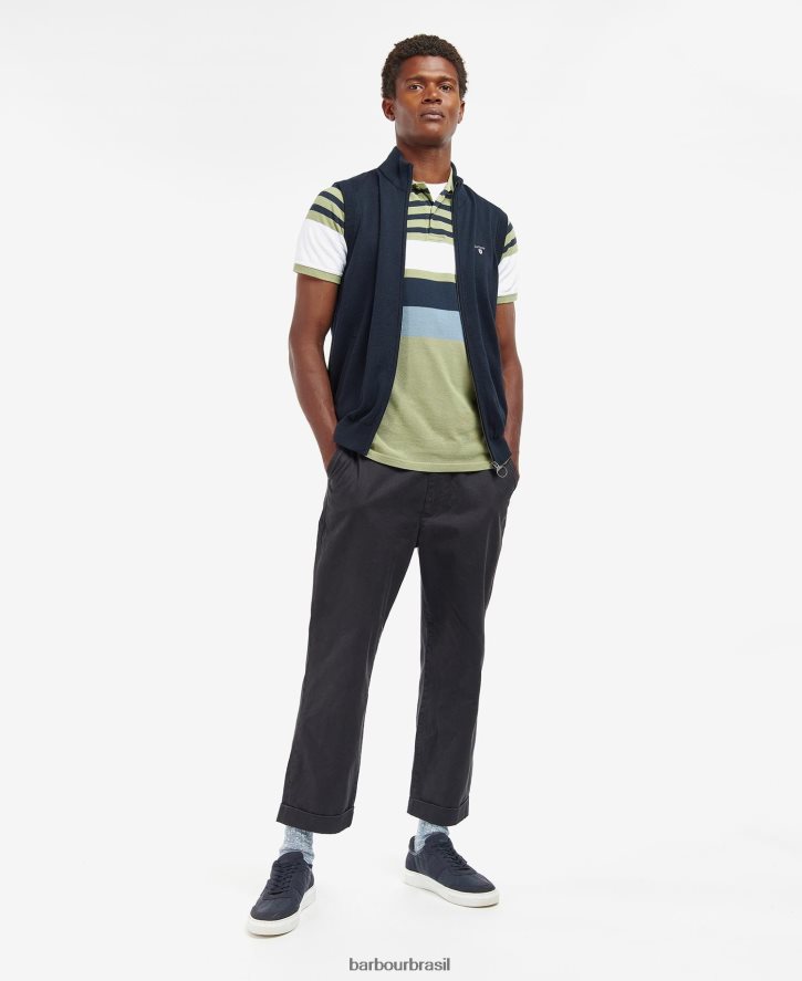 roupas Barbour colete de malha dawdon marinho clássico homens NH4442282