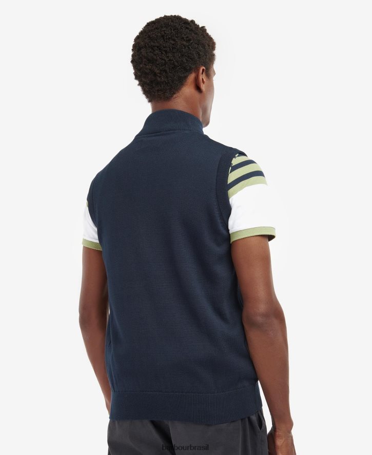roupas Barbour colete de malha dawdon marinho clássico homens NH4442282