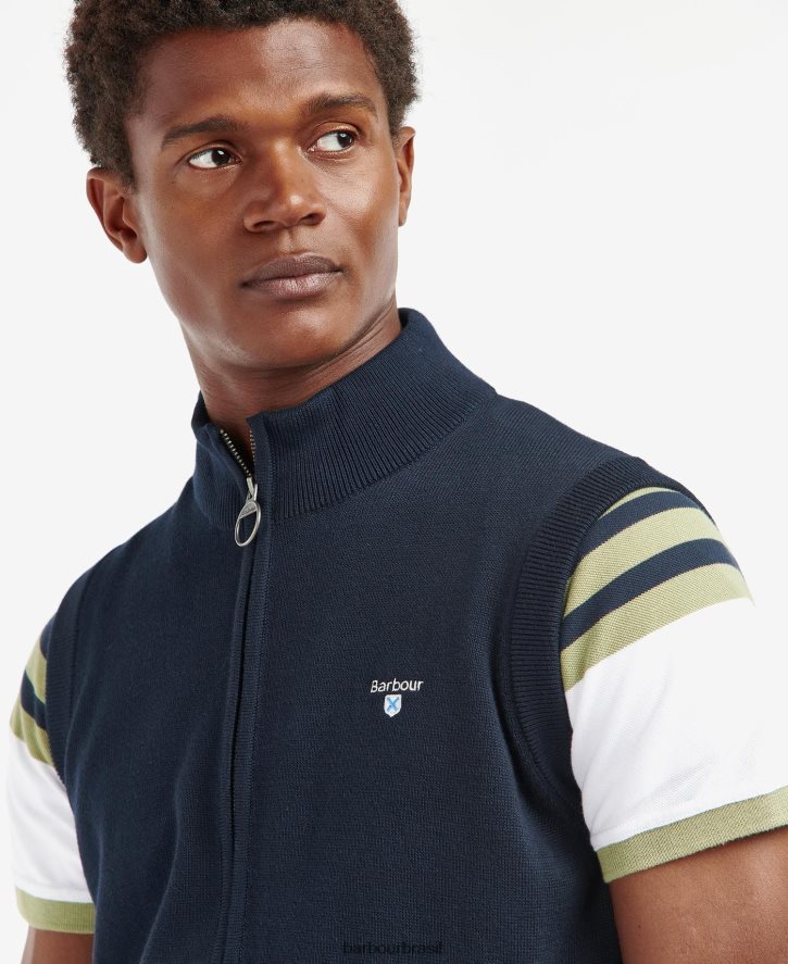 roupas Barbour colete de malha dawdon marinho clássico homens NH4442282