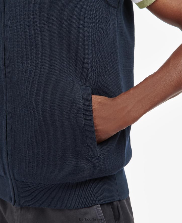 roupas Barbour colete de malha dawdon marinho clássico homens NH4442282