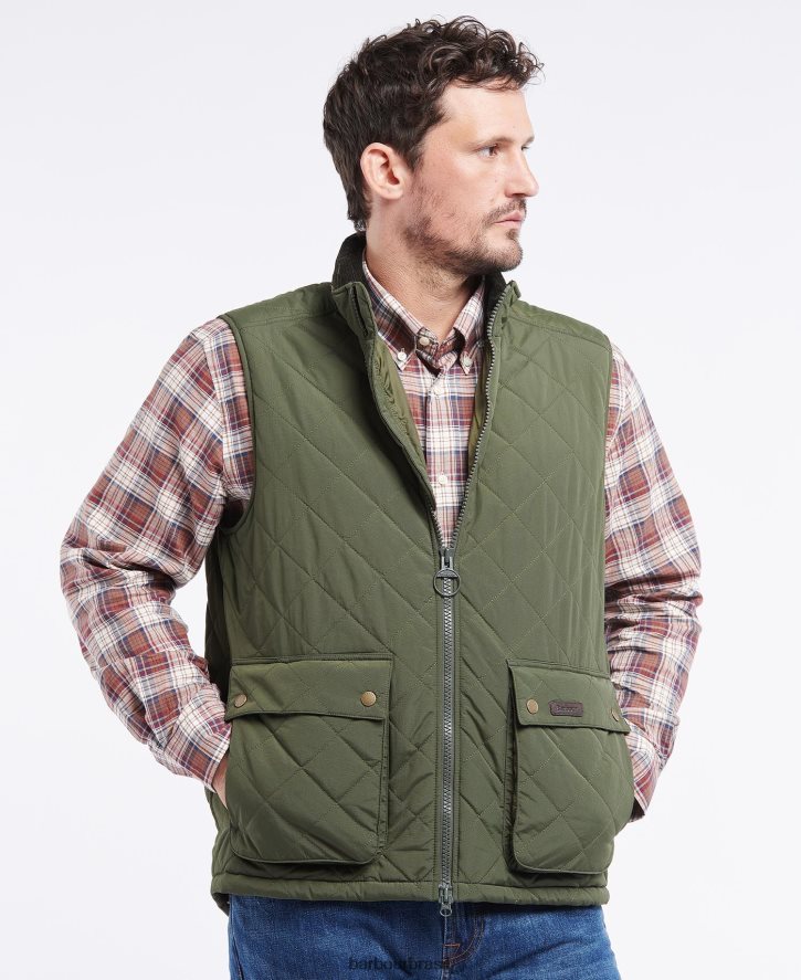 roupas Barbour colete de samambaia marinha homens NH4442242