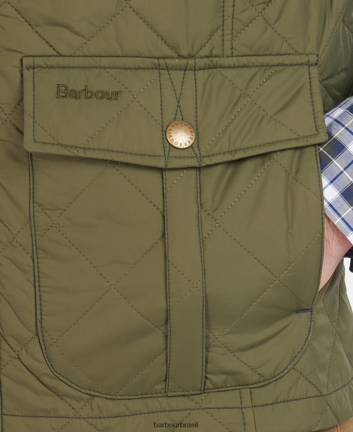 roupas Barbour colete explorador meia azeitona homens NH4442223