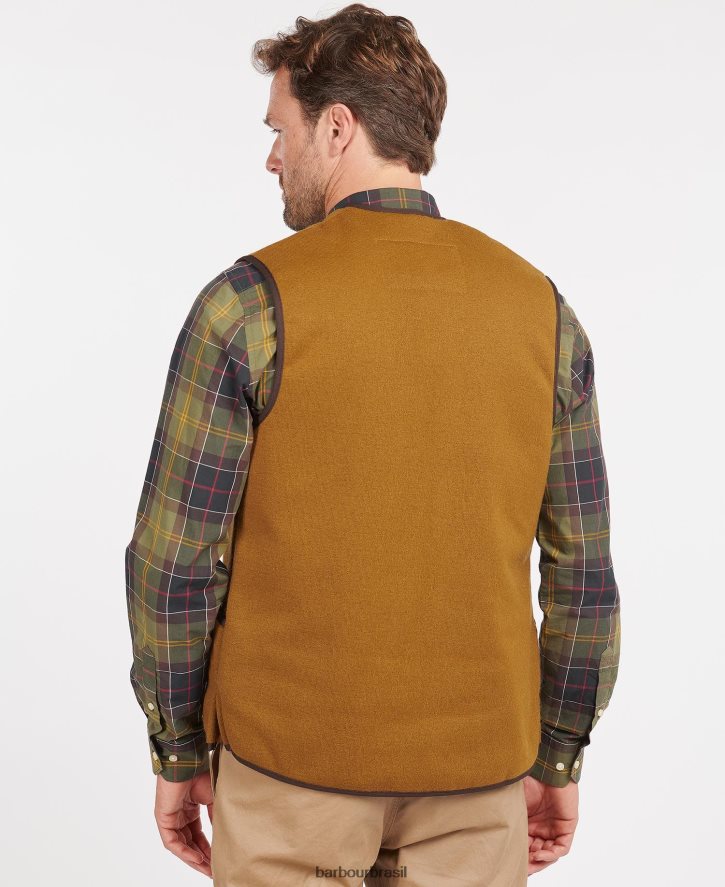roupas Barbour colete pilha quente/forro com zíper marrom homens NH44422322