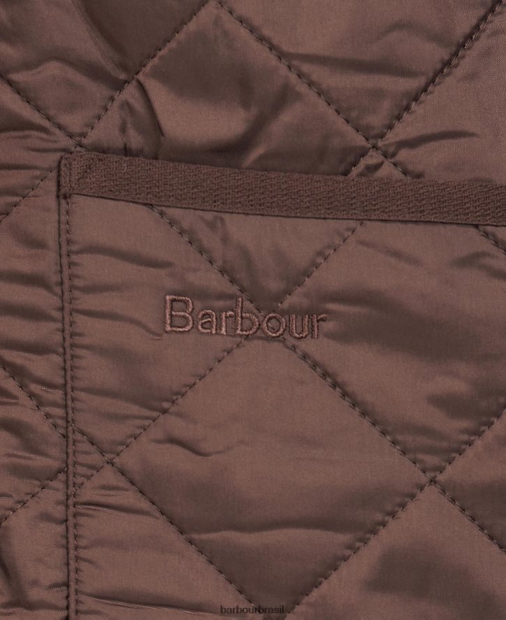 roupas Barbour colete polarquilt/forro com zíper marrom escuro homens NH44422341