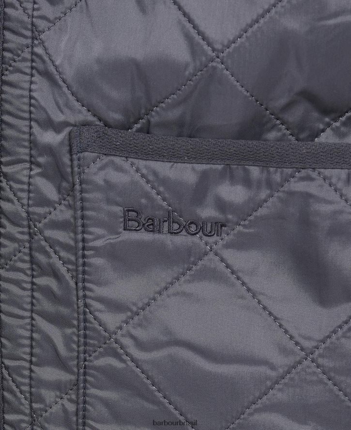 roupas Barbour colete polarquilt/forro com zíper preto homens NH44422326