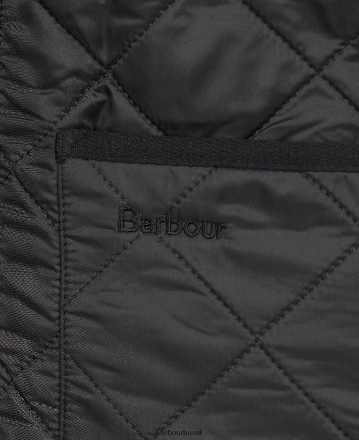 roupas Barbour colete polarquilt/forro com zíper preto homens NH44422334