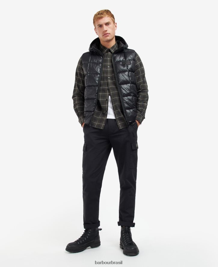 roupas Barbour colete ponte alta preto clássico homens NH4442259