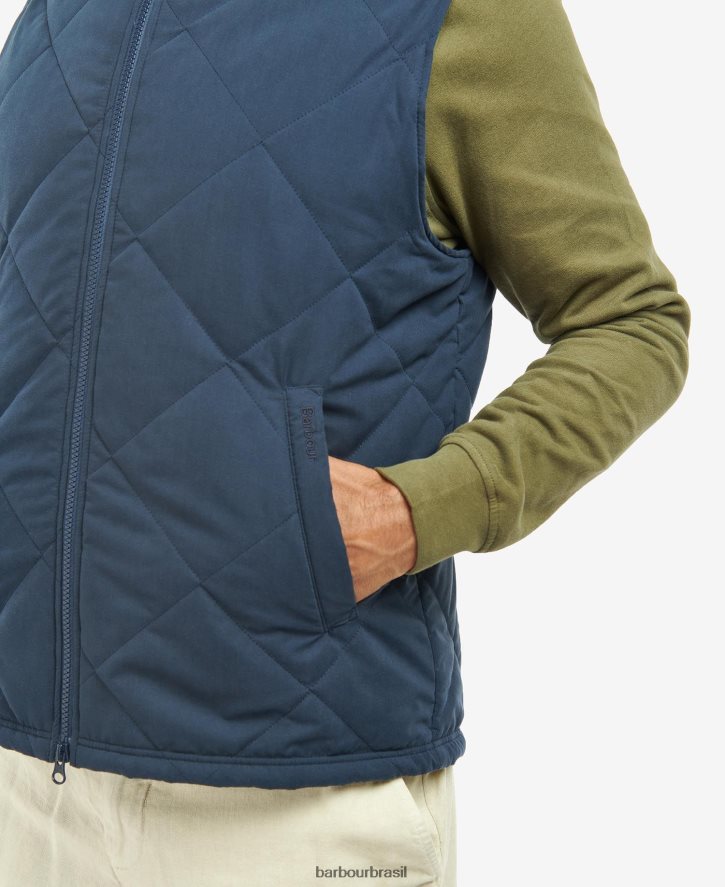 roupas Barbour kurt colete acolchoado tartan de bétula marinho/rio homens NH4442246
