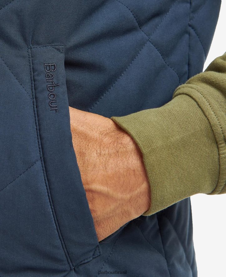 roupas Barbour kurt colete acolchoado tartan de bétula marinho/rio homens NH4442246