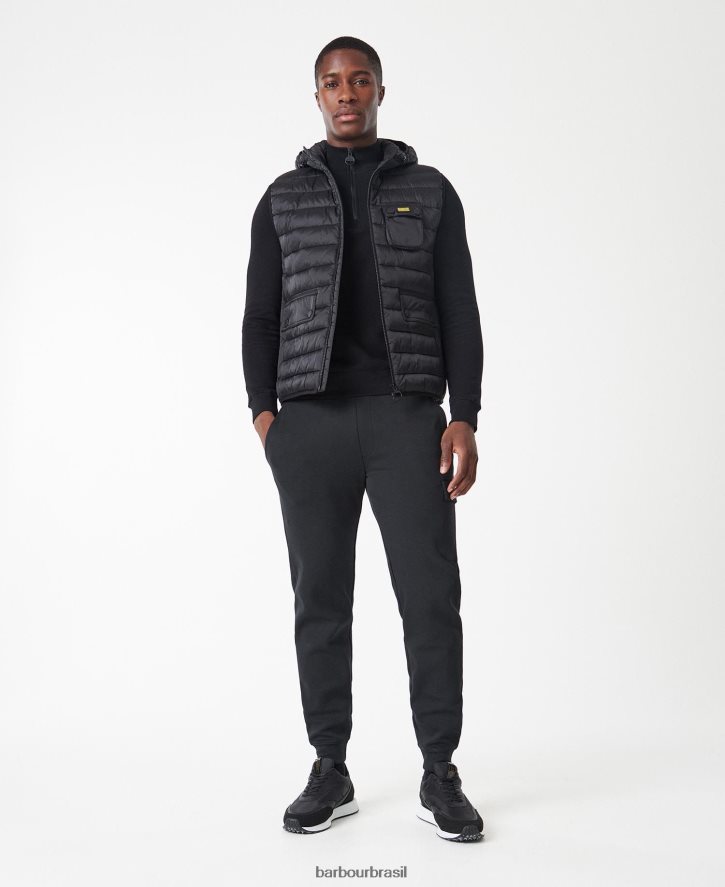 roupas Barbour ousten colete com capuz carvão homens NH4442252