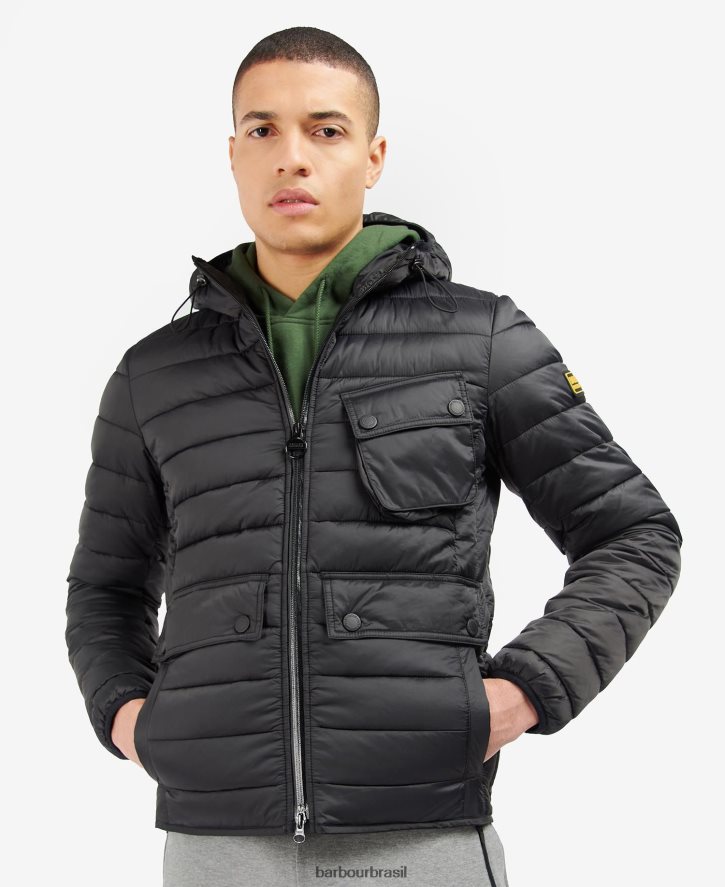 roupas Barbour jaqueta acolchoada com capuz racer ouston sábio homens NH4442101
