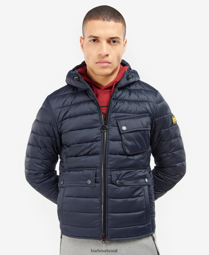 roupas Barbour jaqueta acolchoada com capuz racer ouston sábio homens NH4442123