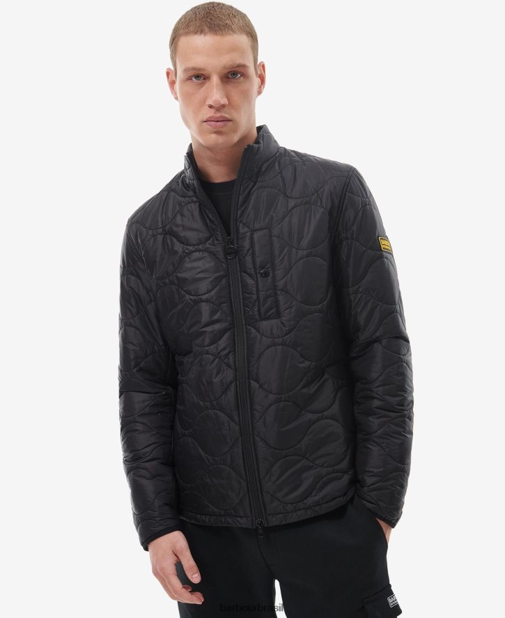 roupas Barbour jaqueta acolchoada langford preto clássico homens NH4442140