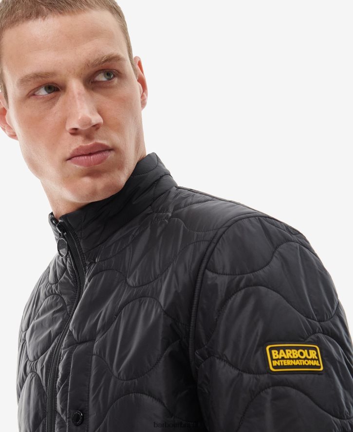 roupas Barbour jaqueta acolchoada langford preto clássico homens NH4442140