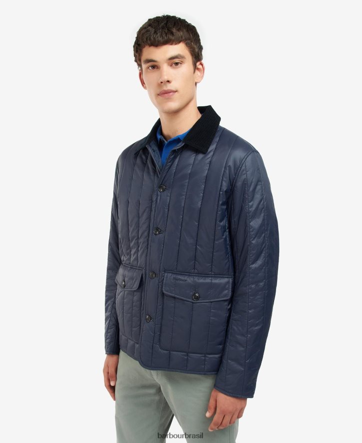 roupas Barbour jaqueta acolchoada pooley marinho clássico homens NH4442133