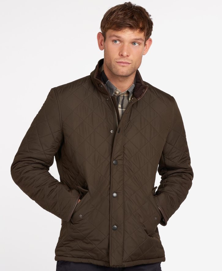 roupas Barbour jaqueta acolchoada powell marinha homens NH444283