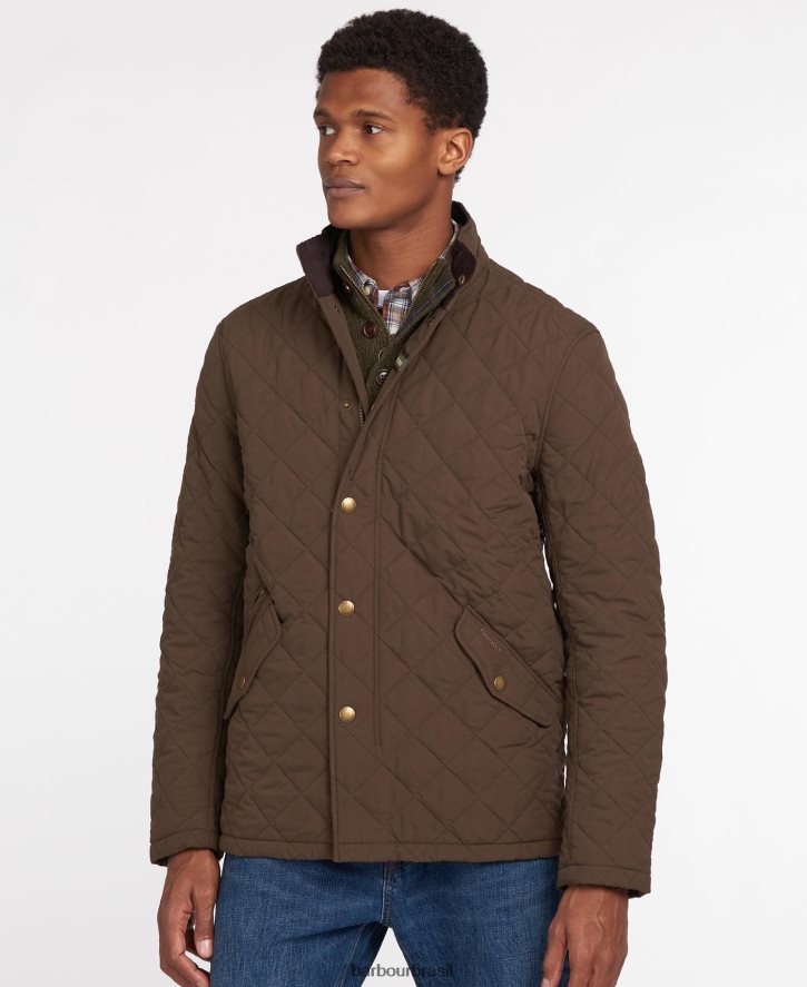 roupas Barbour jaqueta acolchoada shoveler areia escura homens NH4442149