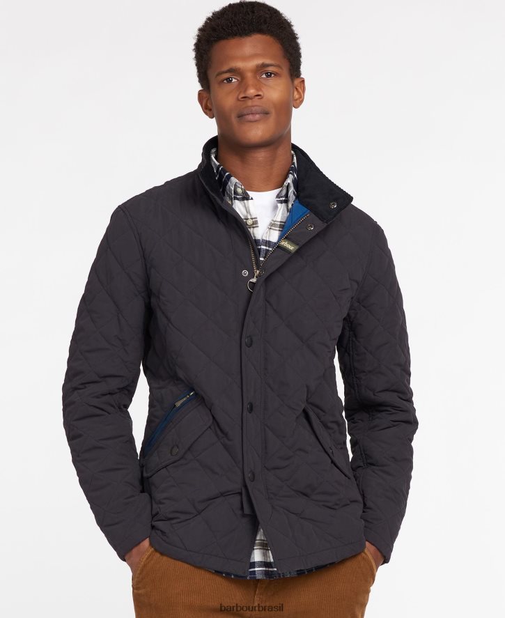roupas Barbour jaqueta acolchoada shoveler azeitona escura homens NH444280
