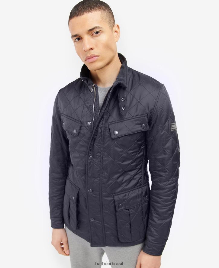 roupas Barbour jaqueta acolchoada tourer ariel polar carvão homens NH4442120