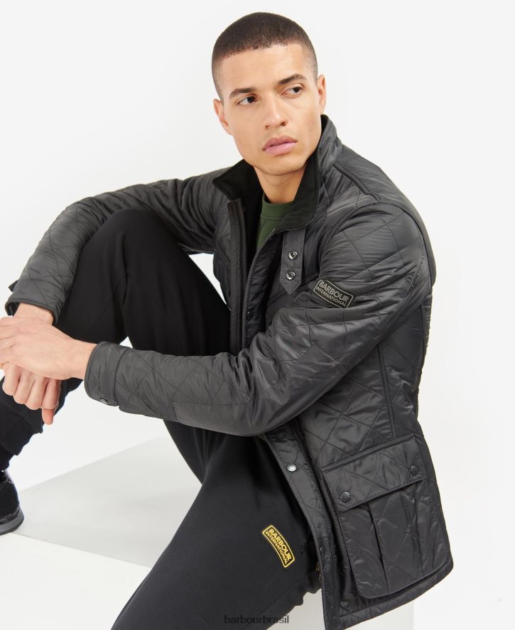 roupas Barbour jaqueta acolchoada tourer ariel polar carvão homens NH444286