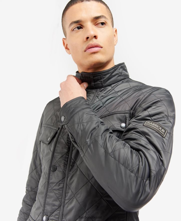 roupas Barbour jaqueta acolchoada tourer ariel polar carvão homens NH444286