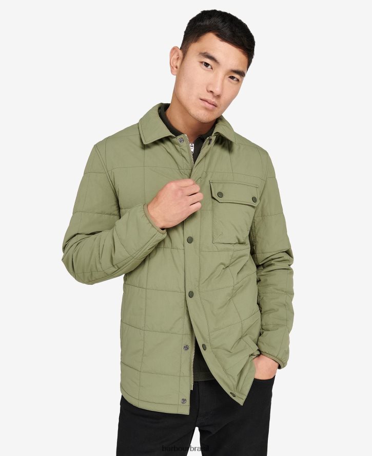 roupas Barbour jaqueta de camisa acolchoada de turismo preto clássico homens NH4442141