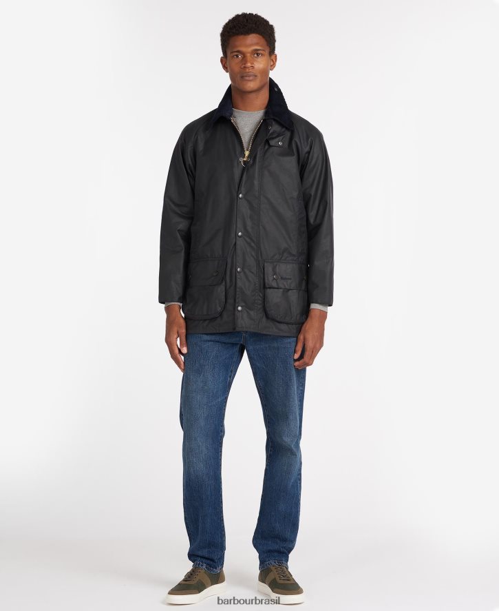 roupas Barbour casaco de cera beaufort preto homens NH444210