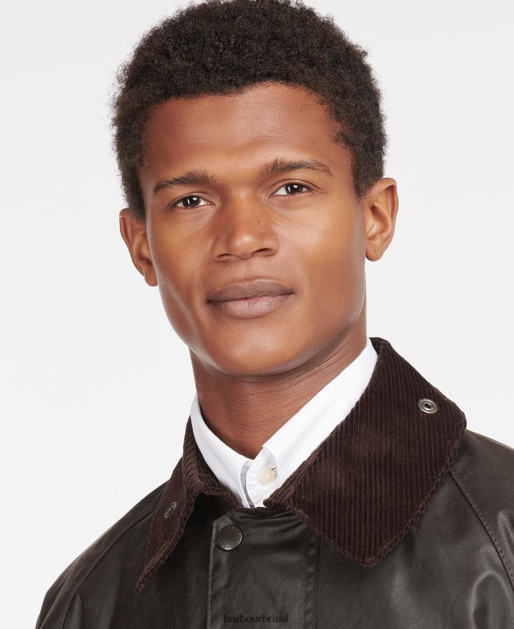 roupas Barbour casaco de cera beaufort preto homens NH444239