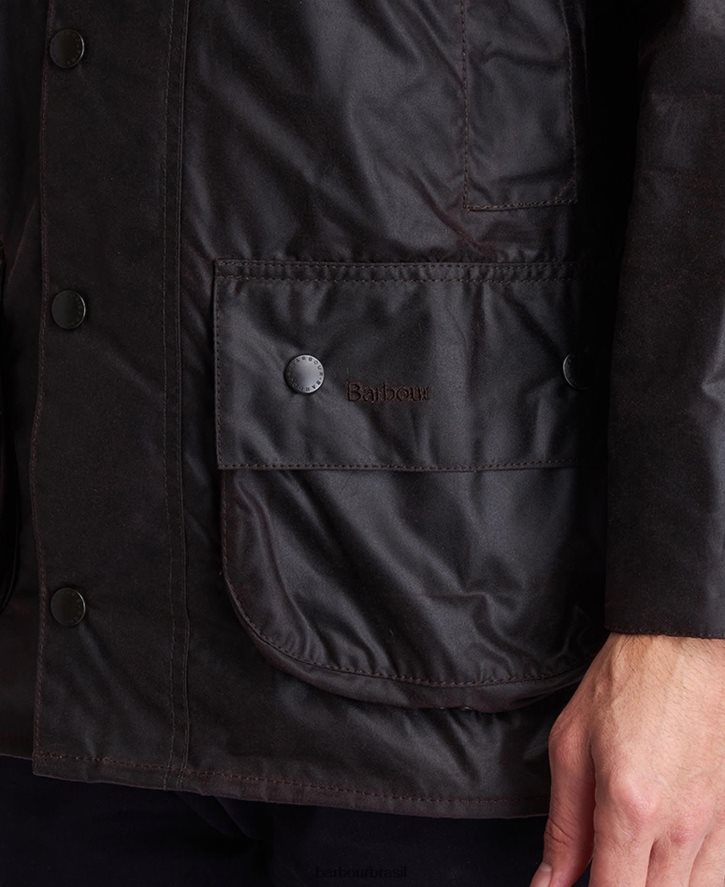 roupas Barbour casaco de cera beaufort preto homens NH444239