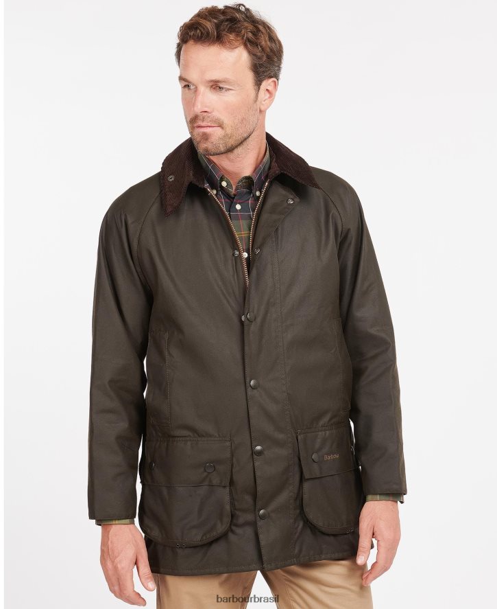 roupas Barbour jaqueta clássica de cera beaufort Oliva homens NH44421