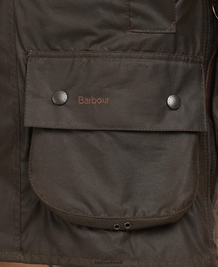 roupas Barbour jaqueta clássica de cera beaufort Oliva homens NH44421