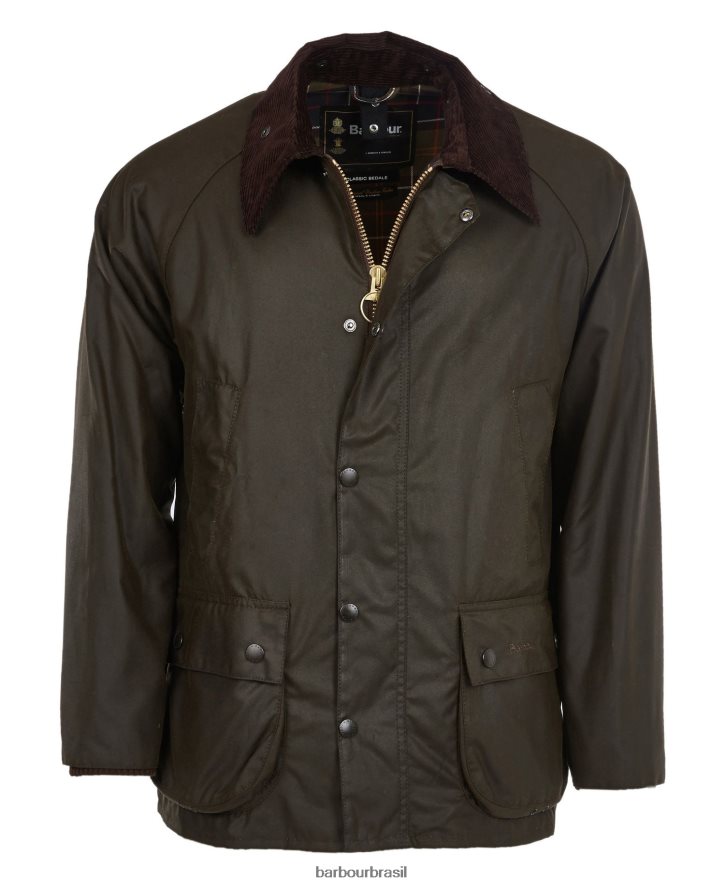 roupas Barbour jaqueta clássica de cera bedale Oliva homens NH44422