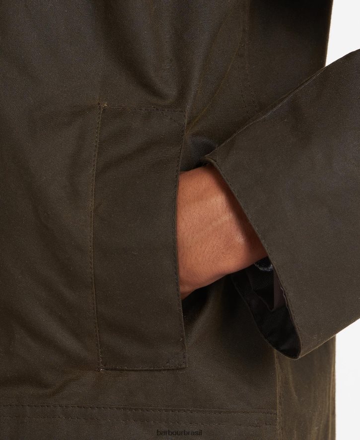 roupas Barbour jaqueta clássica de cera de Northumbria Oliva homens NH444216